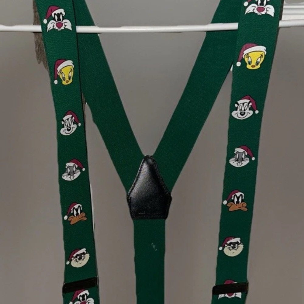 Vintage Warner Bros Studios Looney Tunes Suspenders Christmas